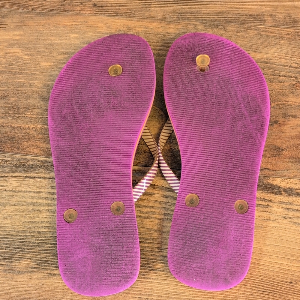 Vera Bradley Plum Crazy Multicolor Floral Sandals Flip Flops 9-10        Q196 - Picture 7 of 9